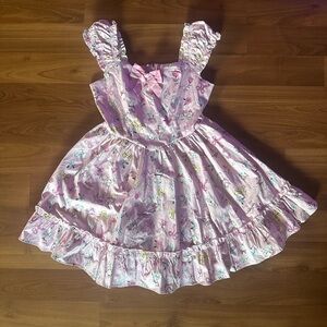 Disney Aristocats Marie Ruffle Pink Bow Print Midi Dress